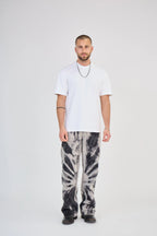 Black and White Tie-Dye Jeans