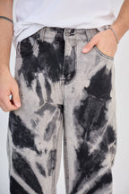 Black and White Tie-Dye Jeans