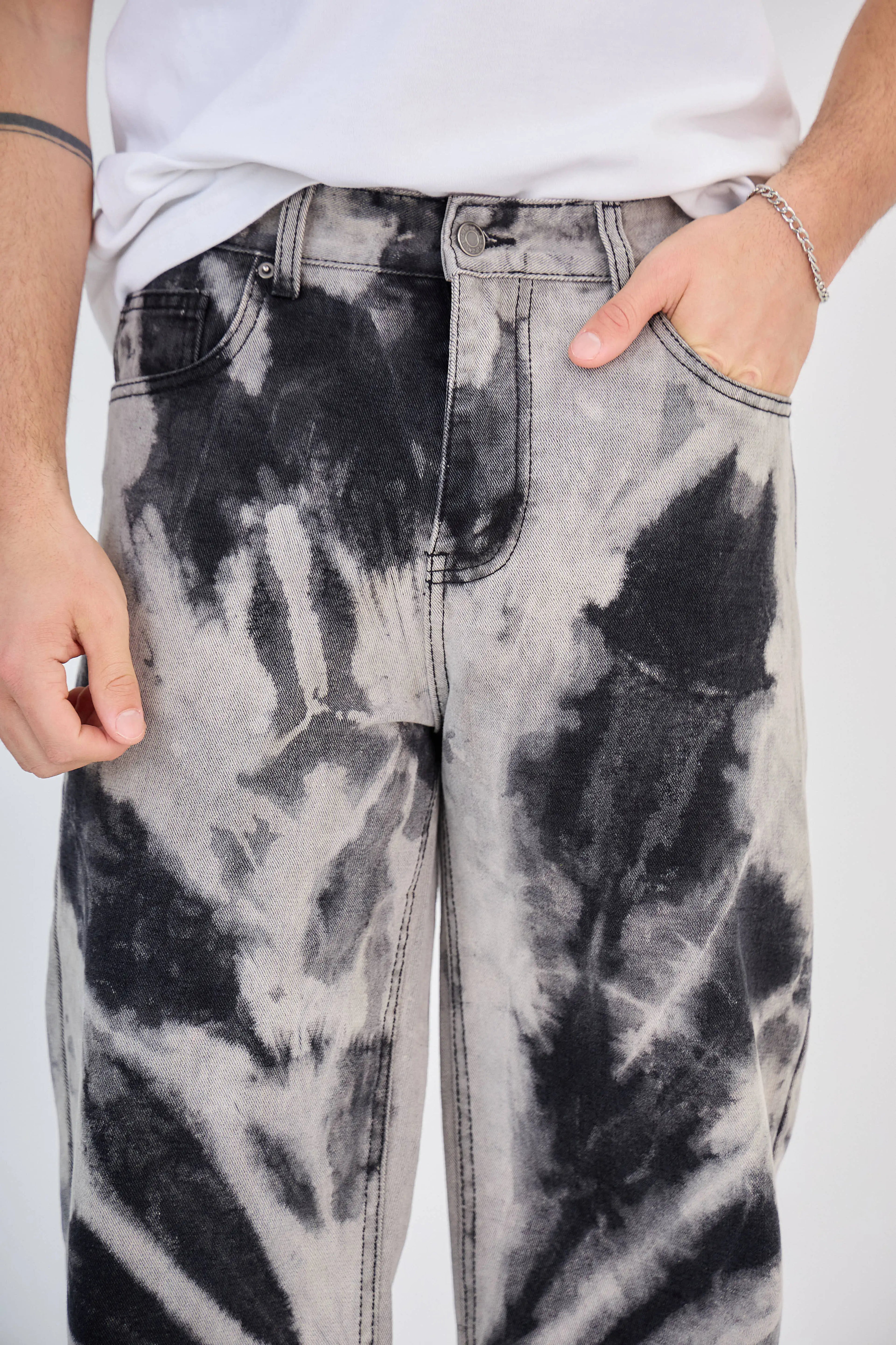 Jean Tie-Dye Noir et Blanc