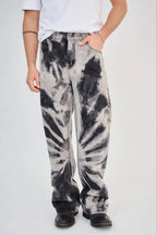 Black and White Tie-Dye Jeans