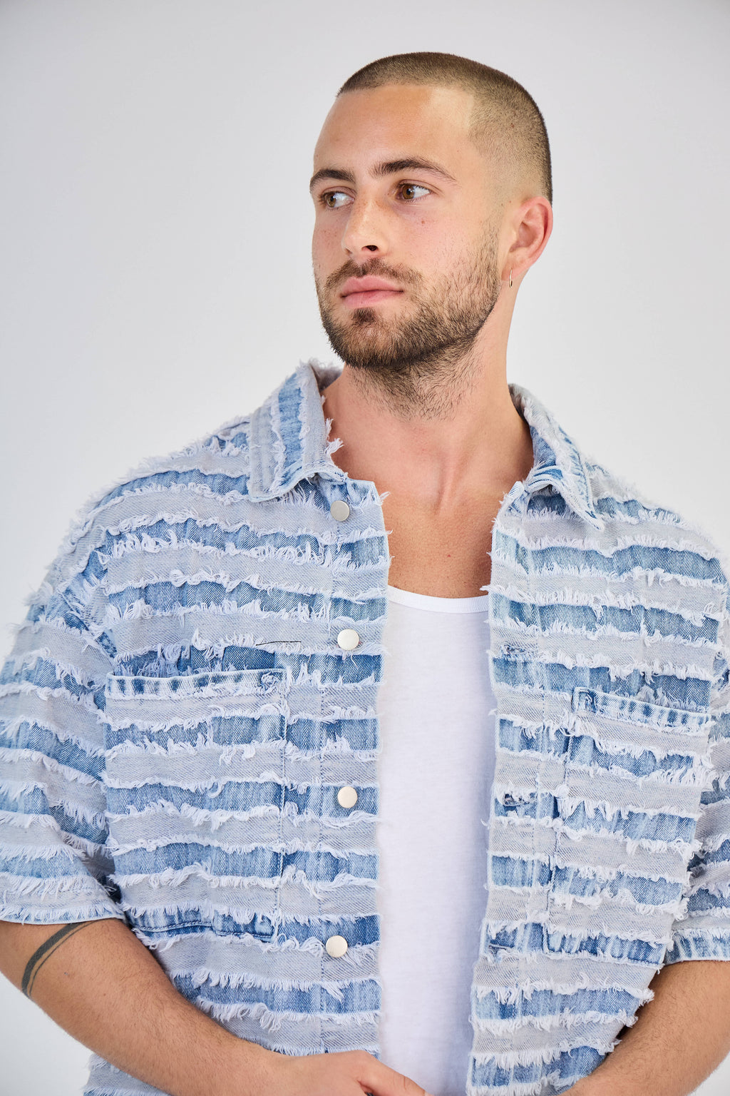 Light Blue Tie-Dye Jeans Set