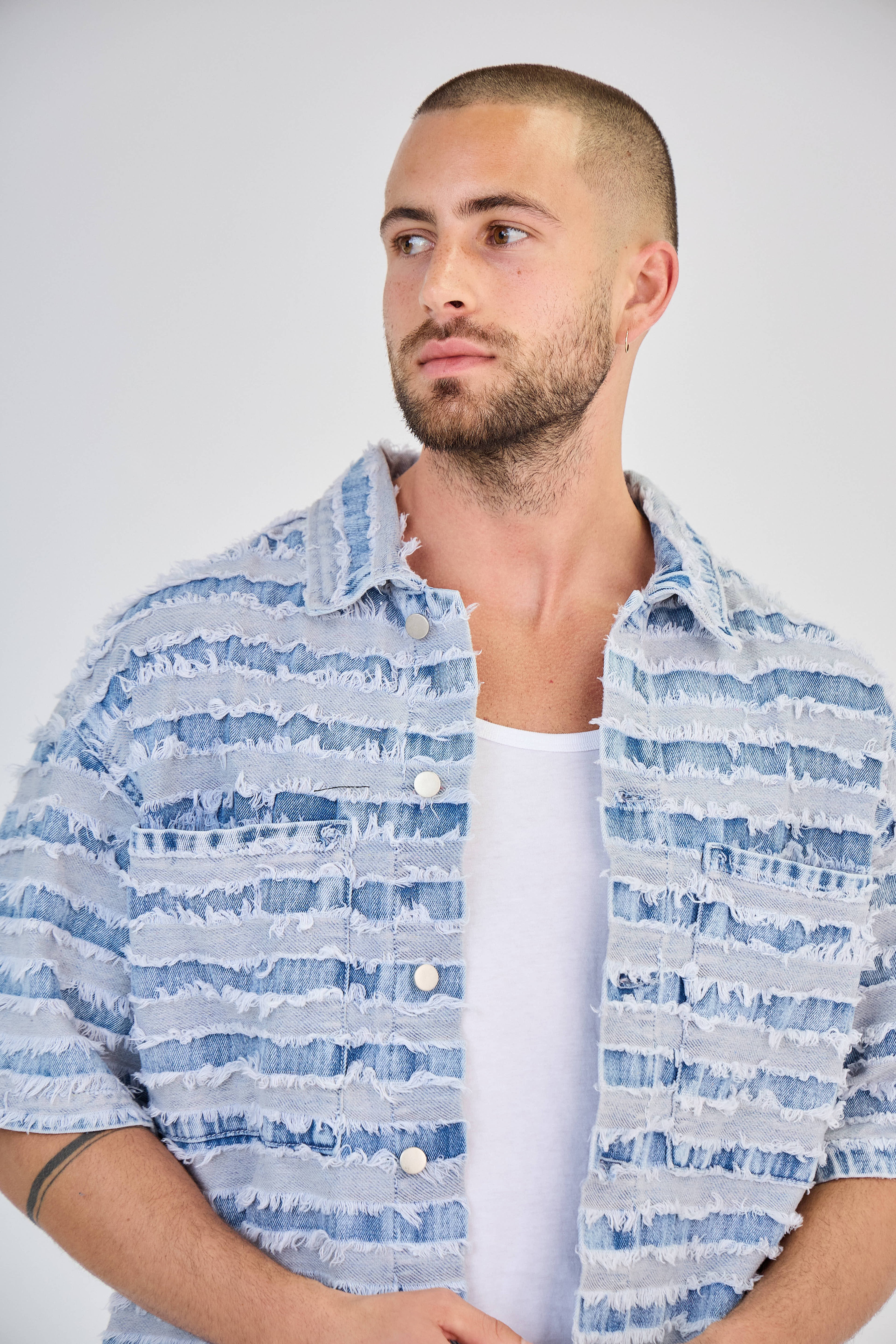 Light Blue Tie-Dye Jeans Set