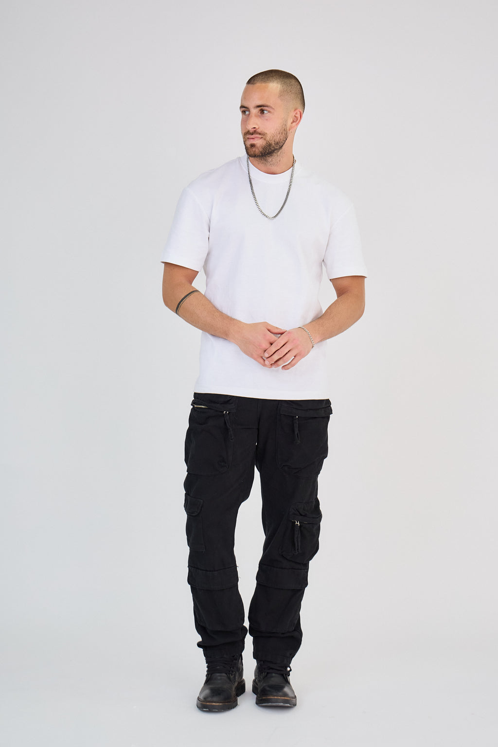 Pantalon Cargo Noir Zippé
