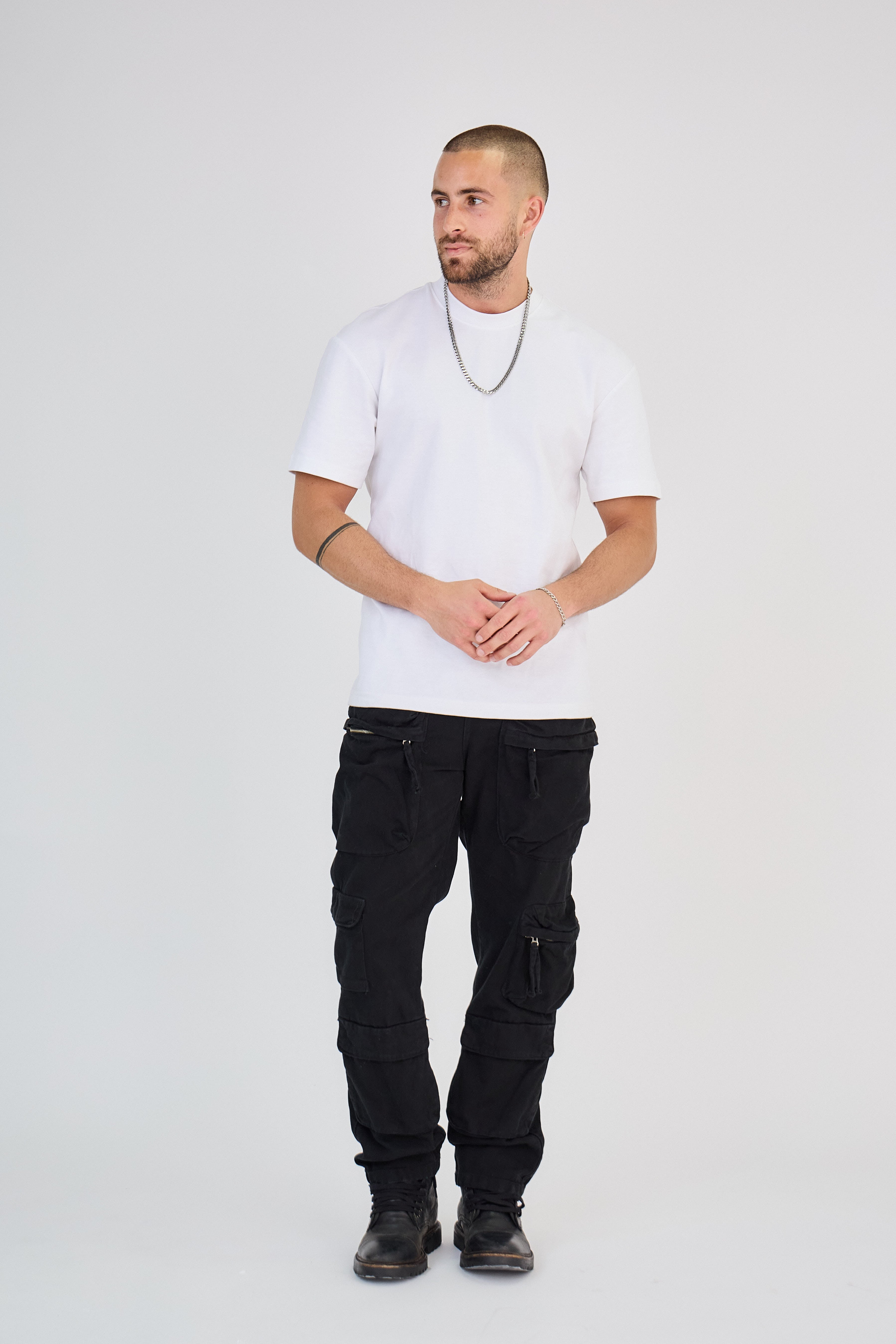 Pantalon Cargo Noir Zippé
