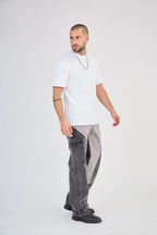 Black/Grey Two-Tone Cargo Jeans