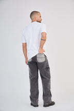Black/Grey Two-Tone Cargo Jeans