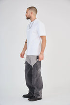Black/Grey Two-Tone Cargo Jeans