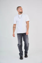 Dark Grey Bleached Jeans