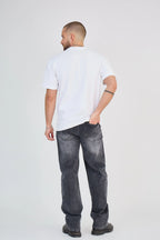 Dark Grey Bleached Jeans