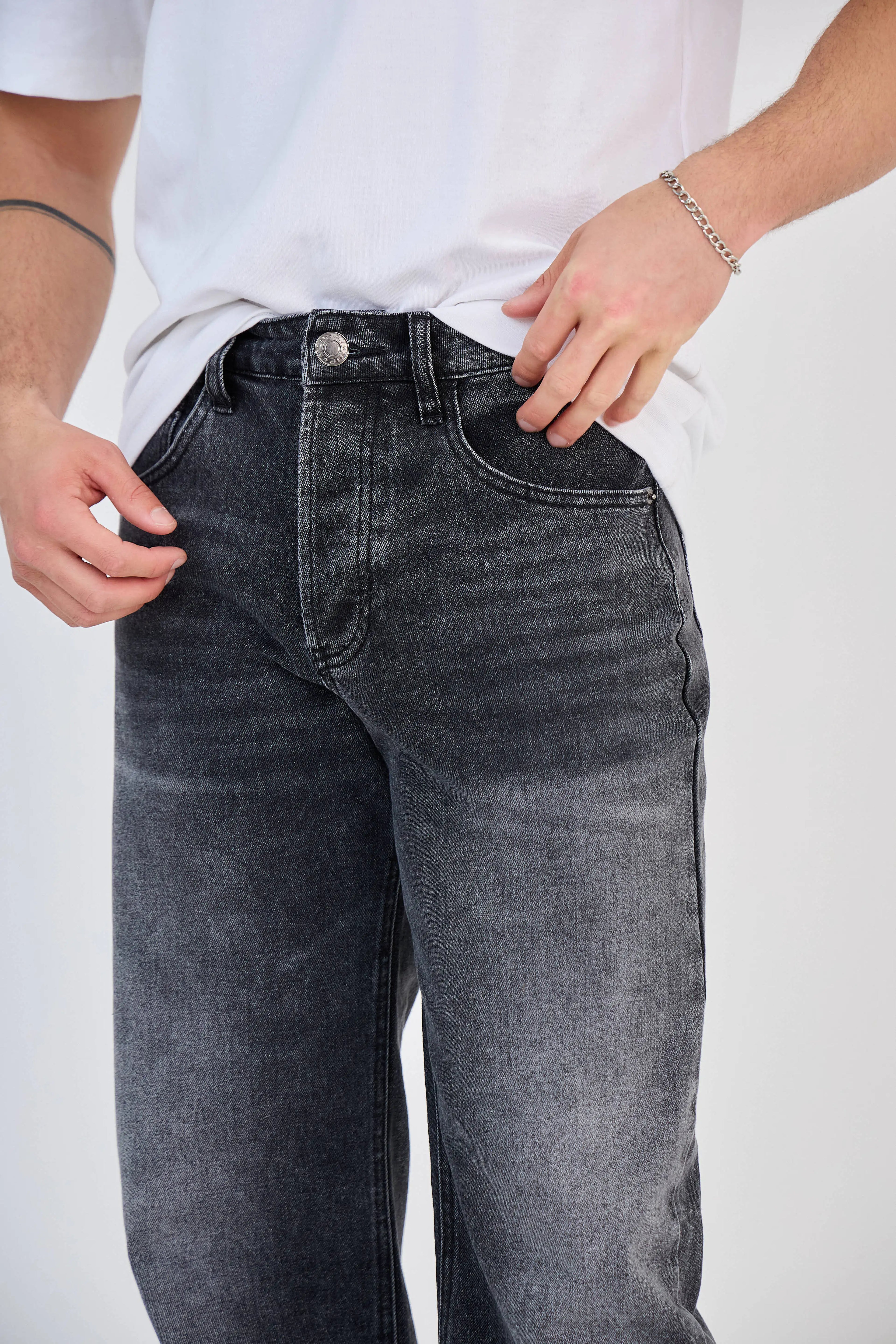 Jean Décoloré Gris Foncé