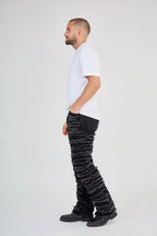 Black Pleated Jeans