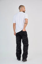 Black Pleated Jeans