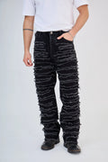 Black Pleated Jeans