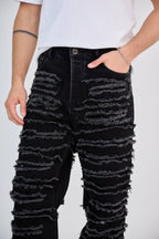 Black Pleated Jeans
