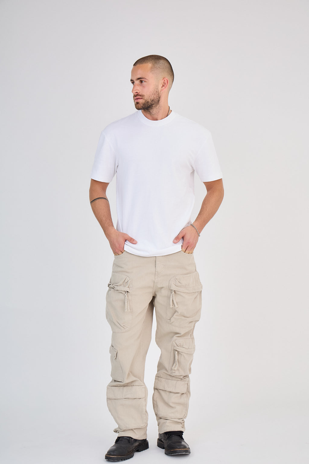 Pantalon Cargo Beige Large