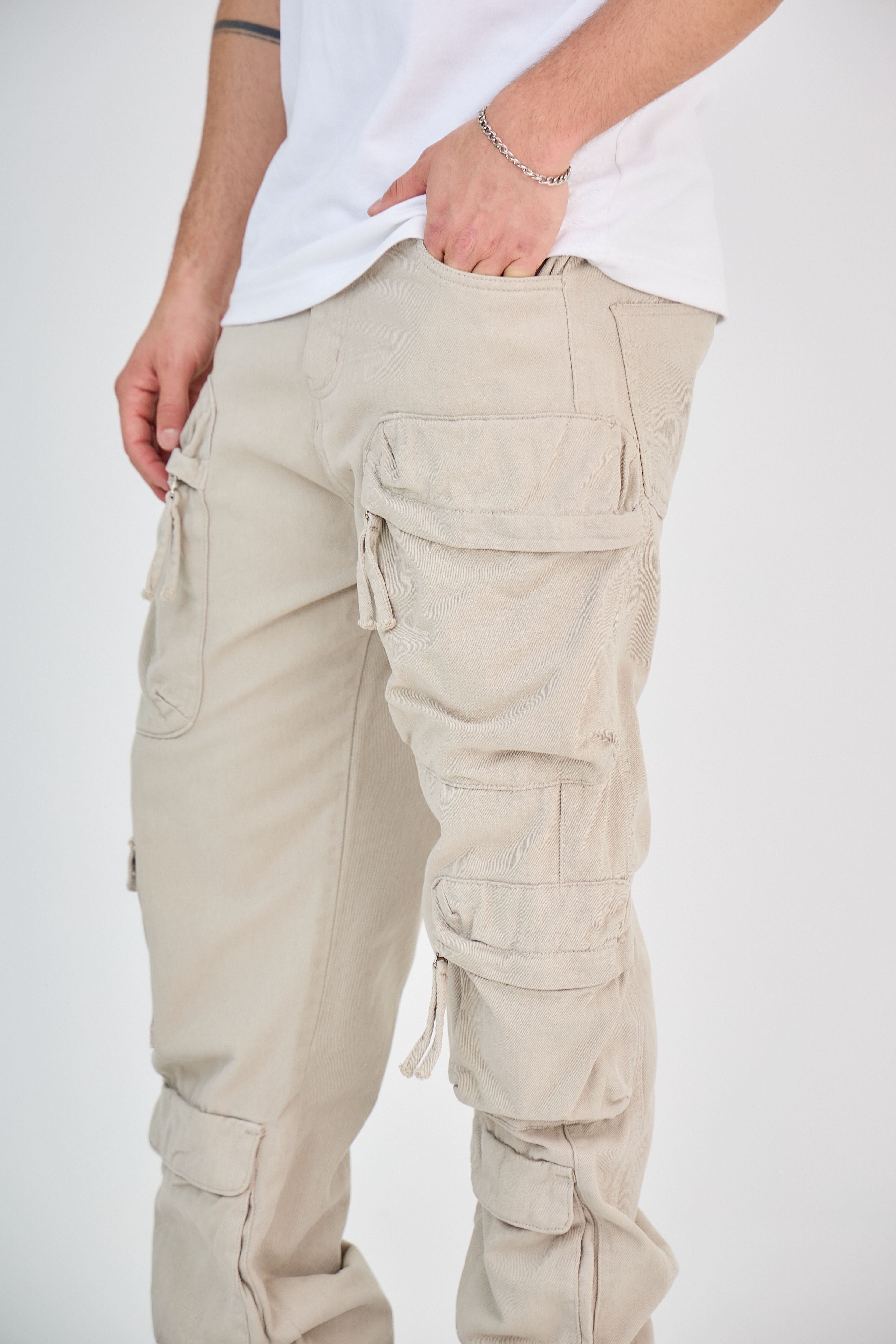 Pantalon Cargo Beige Large