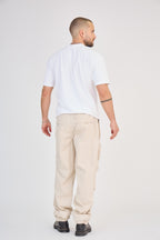 Beige Multi-Pocket Cargo Pants