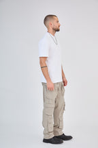 Multi-Pocket Sand Cargo Pants