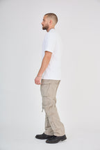 Multi-Pocket Sand Cargo Pants