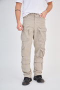 Multi-Pocket Sand Cargo Pants
