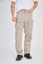 Multi-Pocket Sand Cargo Pants
