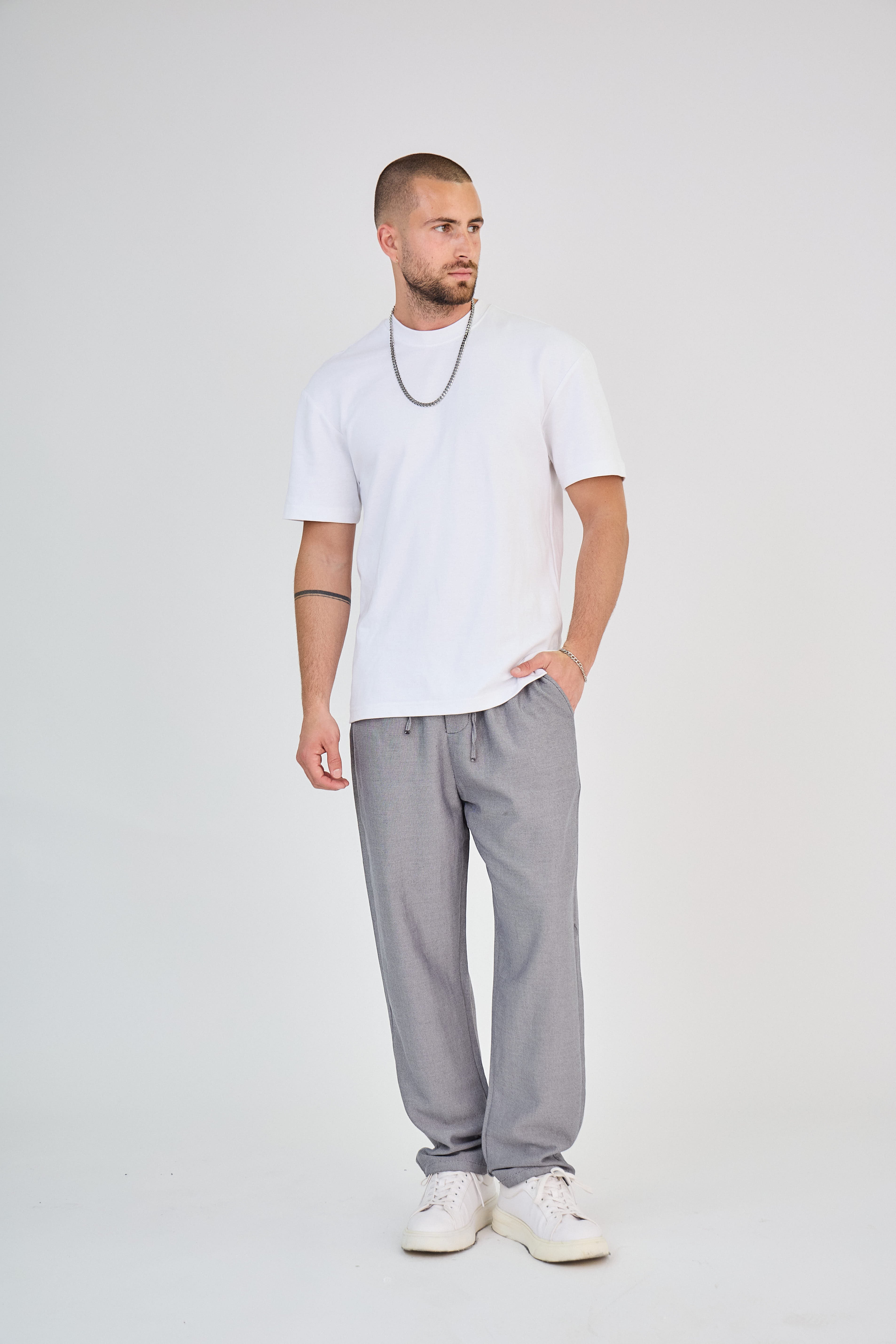 Grey flowing pants
