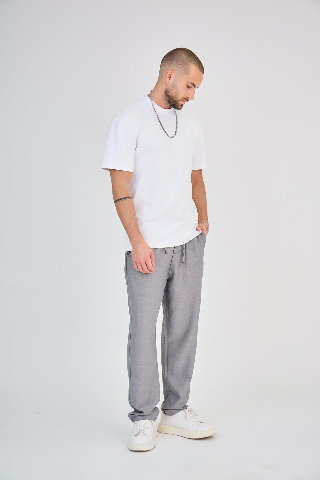 Grey flowing pants