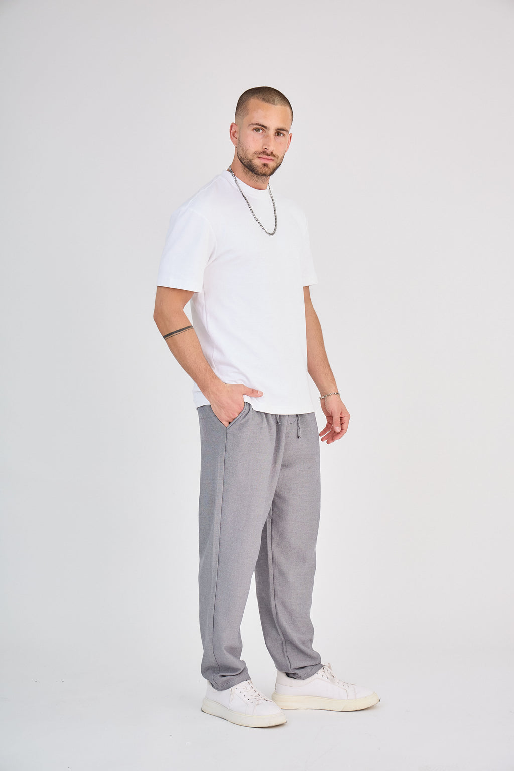 Grey flowing pants