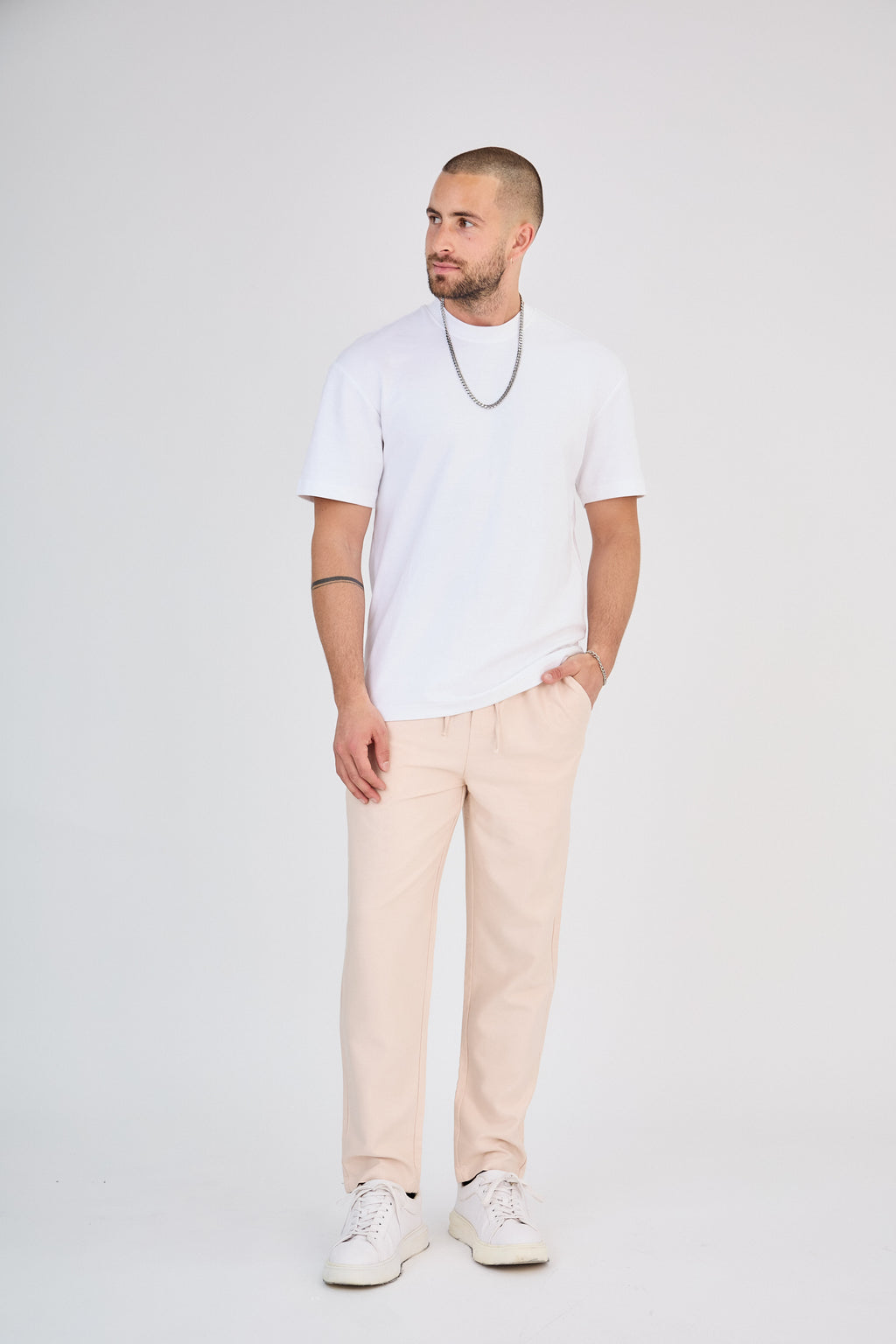 Pantalon en Lin Beige Sable
