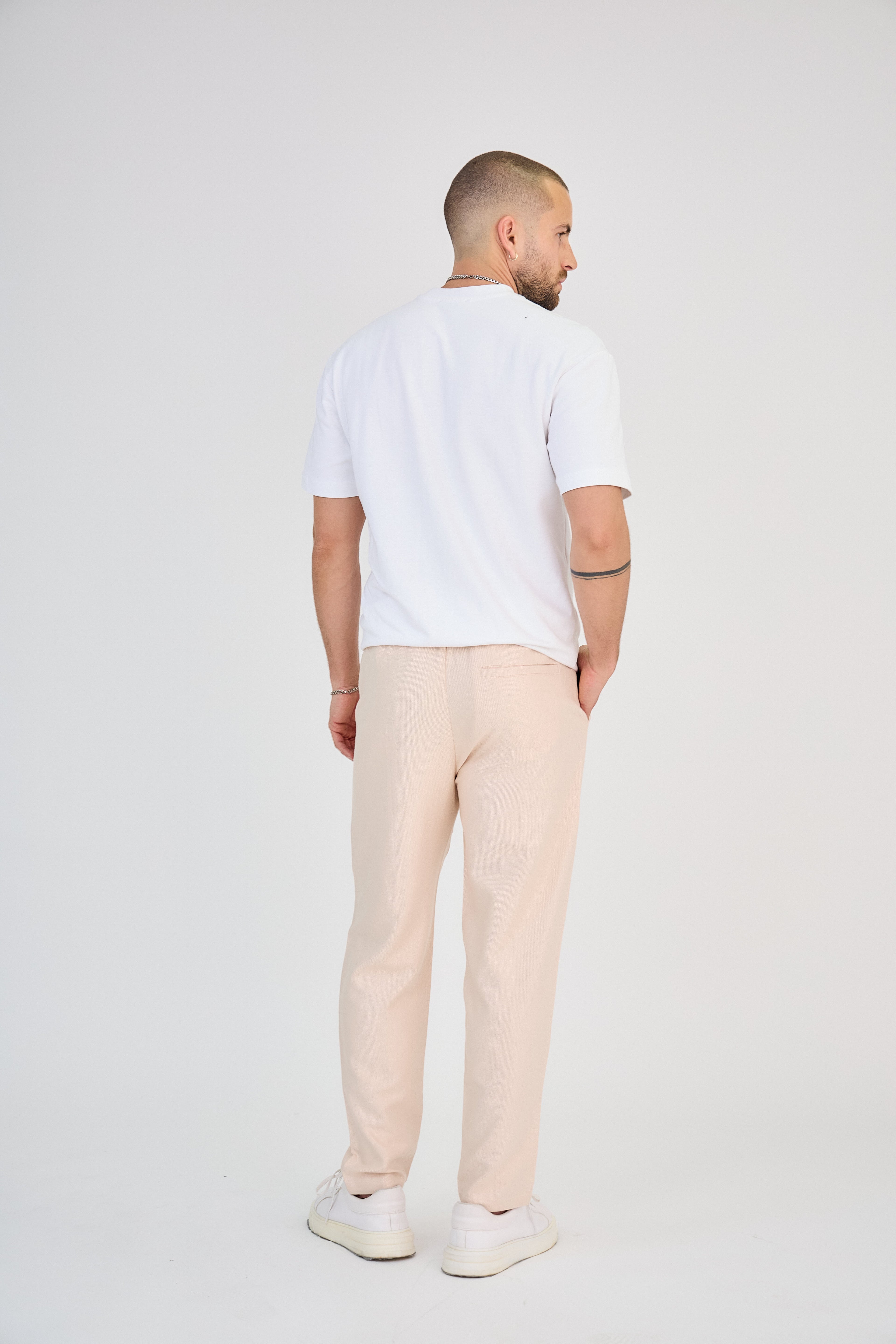 Pantalon en Lin Beige Sable