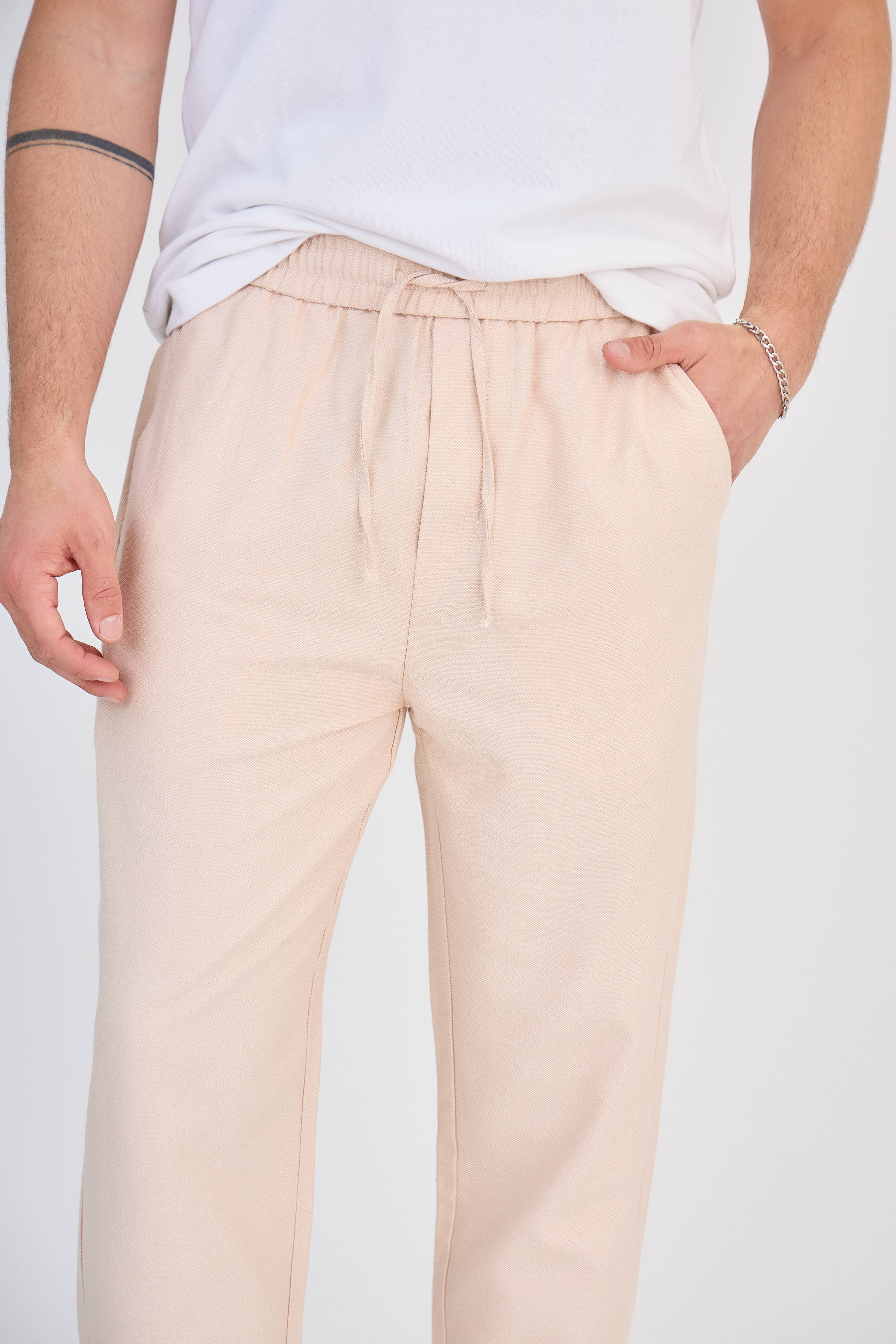 Pantalon en Lin Beige Sable