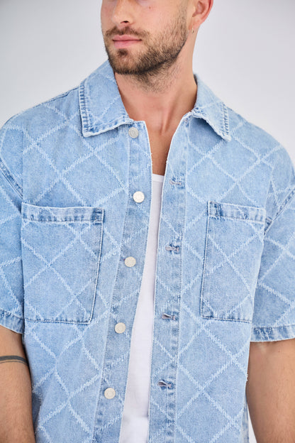 Ensemble Jeans Bleu Carreaux