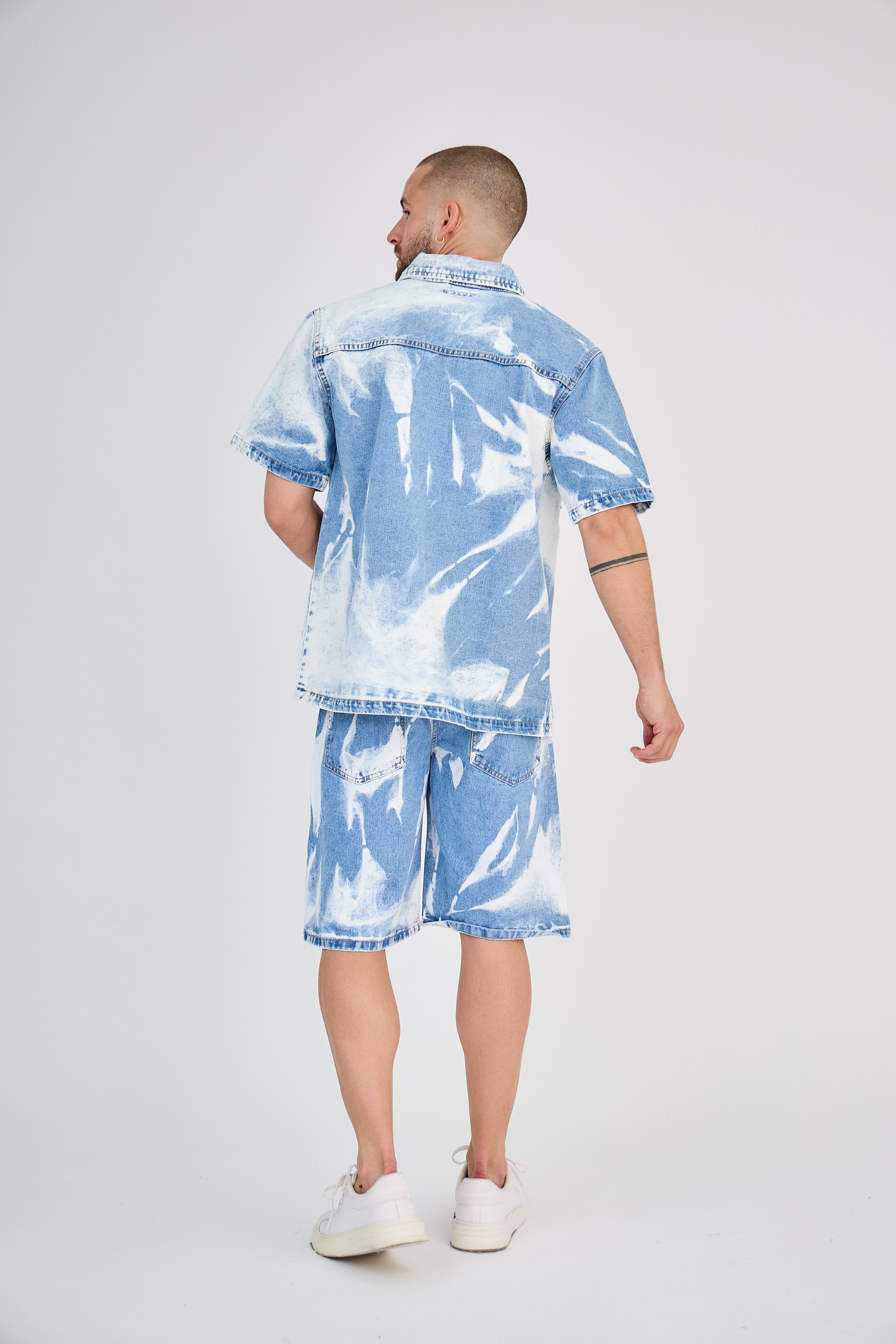 Ensemble Jeans Bleu Effet Délavé