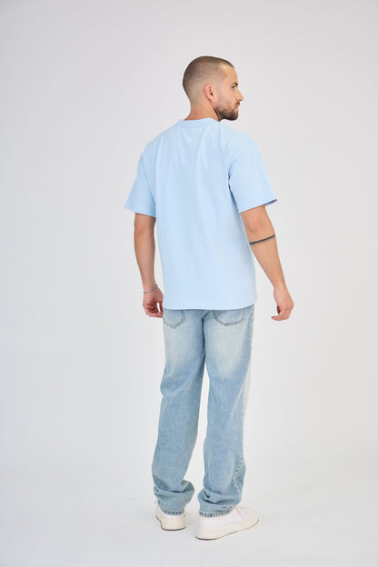 T-shirt Bleu Ciel Uni