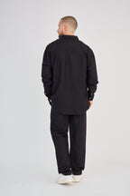 Black Long Sleeve Linen Shirt