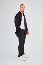 Black Long Sleeve Linen Shirt