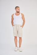 Beige Linen Shorts