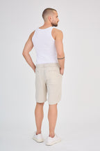 Beige Linen Shorts
