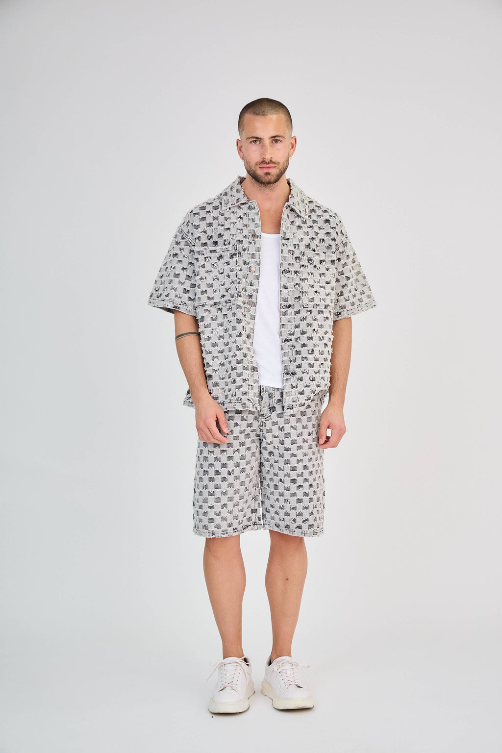 Ensemble Jeans Gris Motif