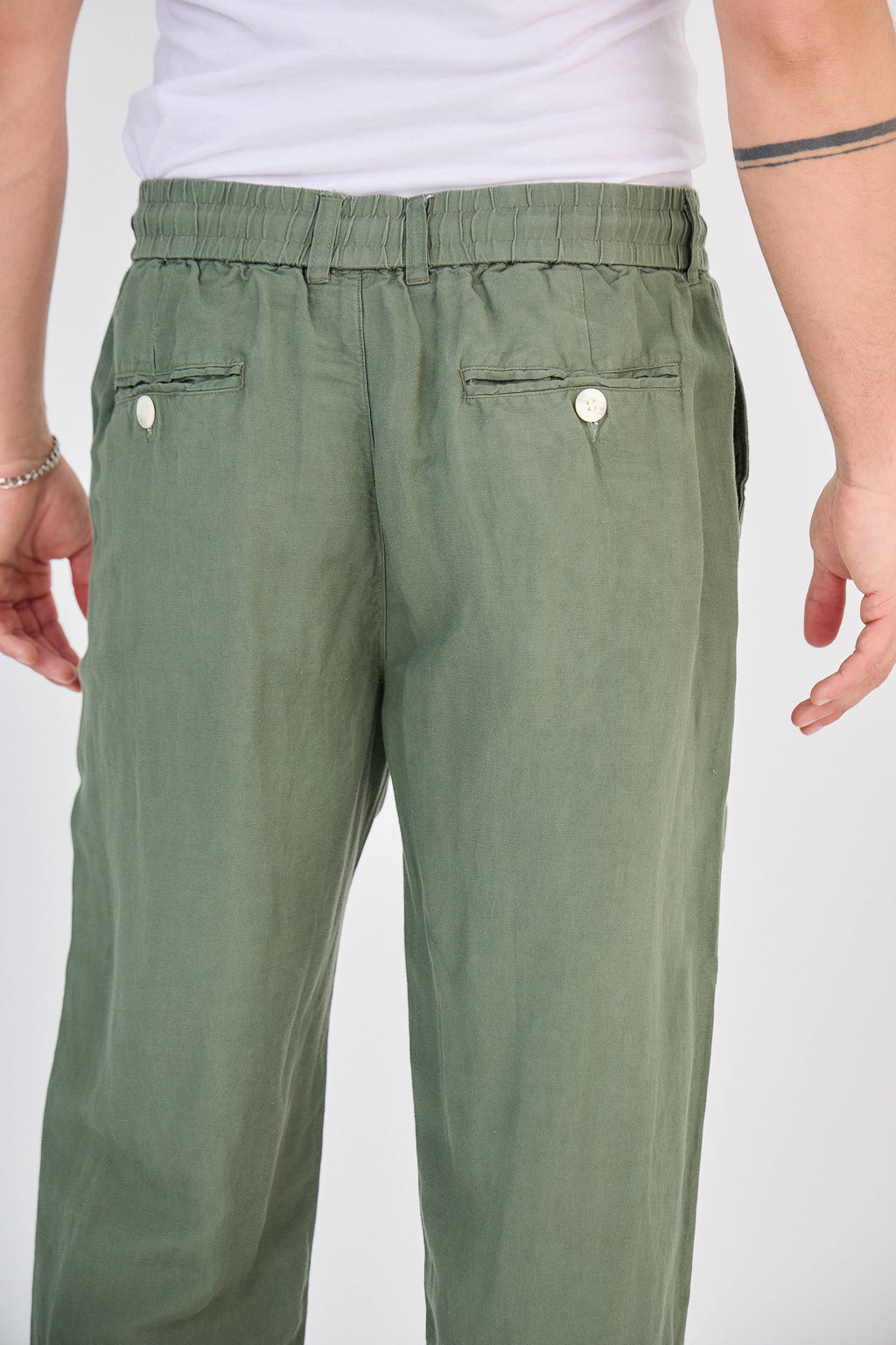 Pantalon en Lin Vert