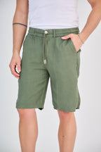 Short en Lin Vert