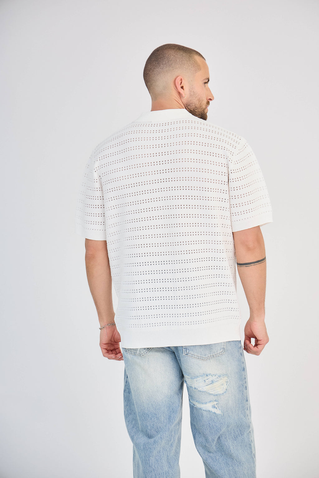Polo en Maille Blanc