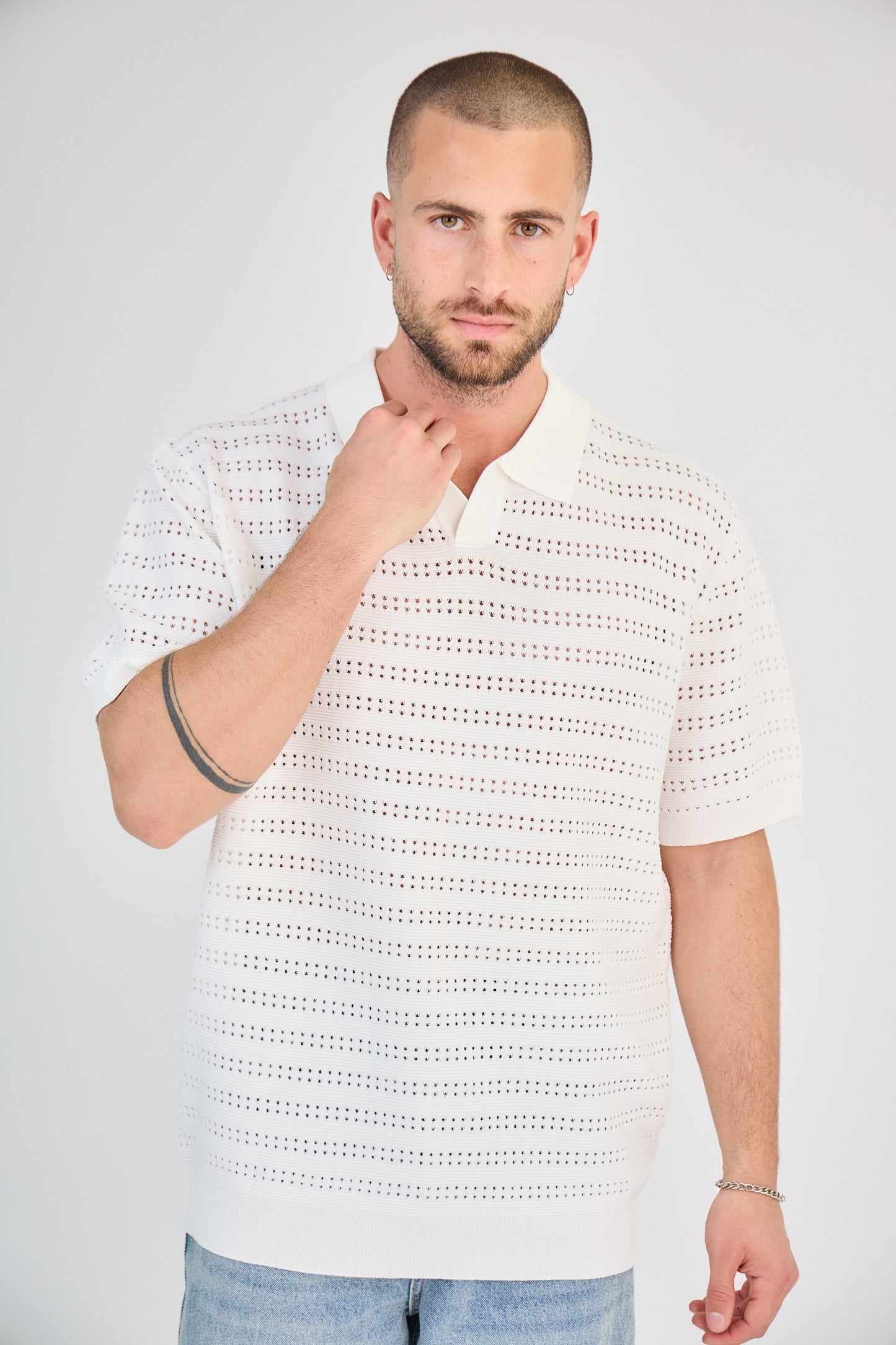 Polo en Maille Bleu Marine