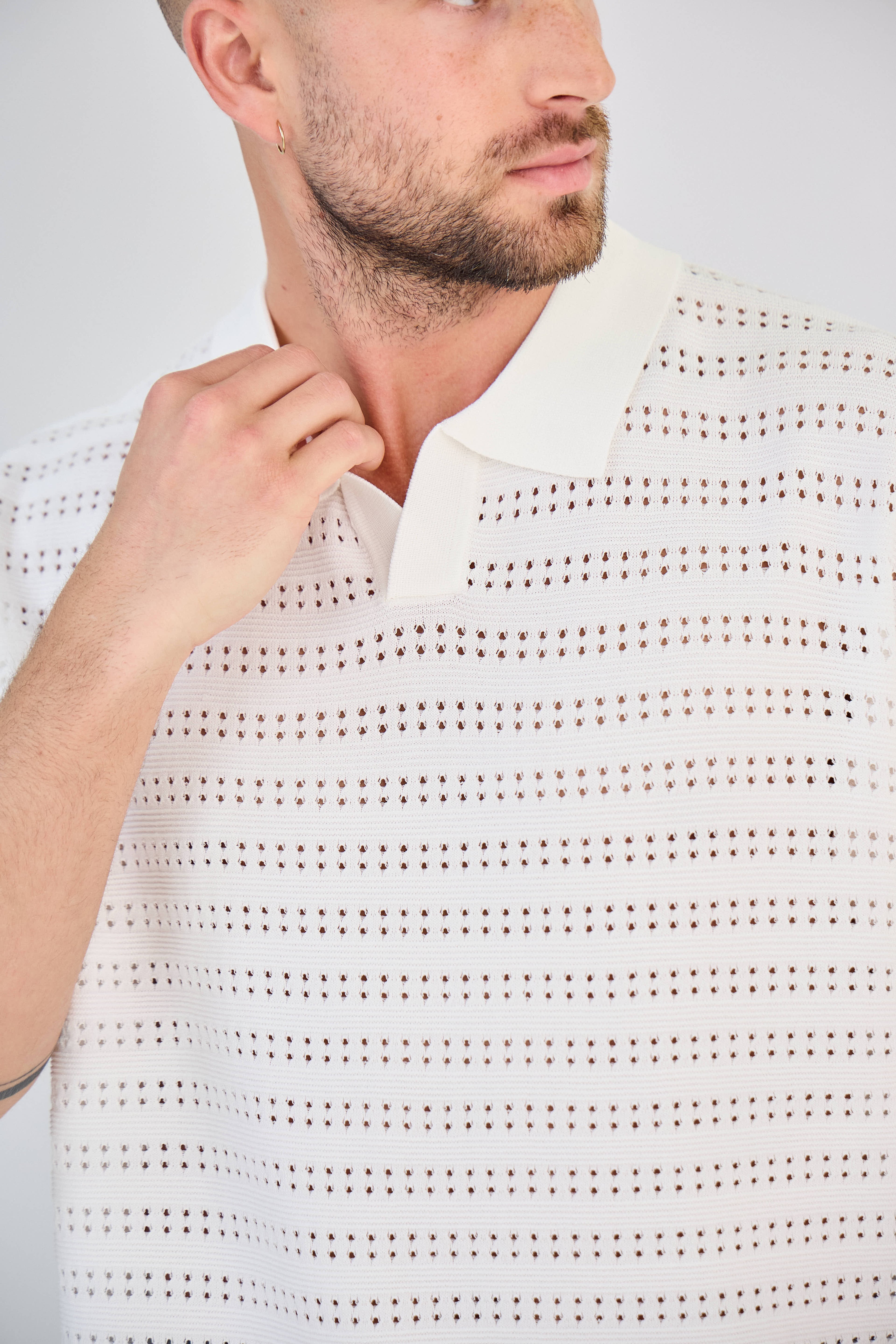 Polo en Maille Blanc