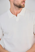 White Textured Pique Polo Shirt