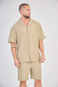 Men's Openwork Knit Set - White