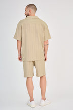 Men's Openwork Knit Set - Taupe
