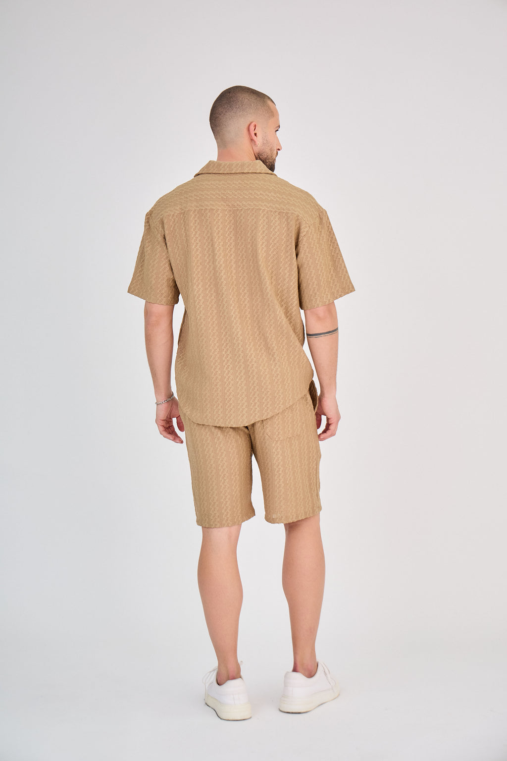 Men's Openwork Knit Set - Khaki