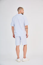 Fluid Shirt &amp; Shorts Set - Light Blue