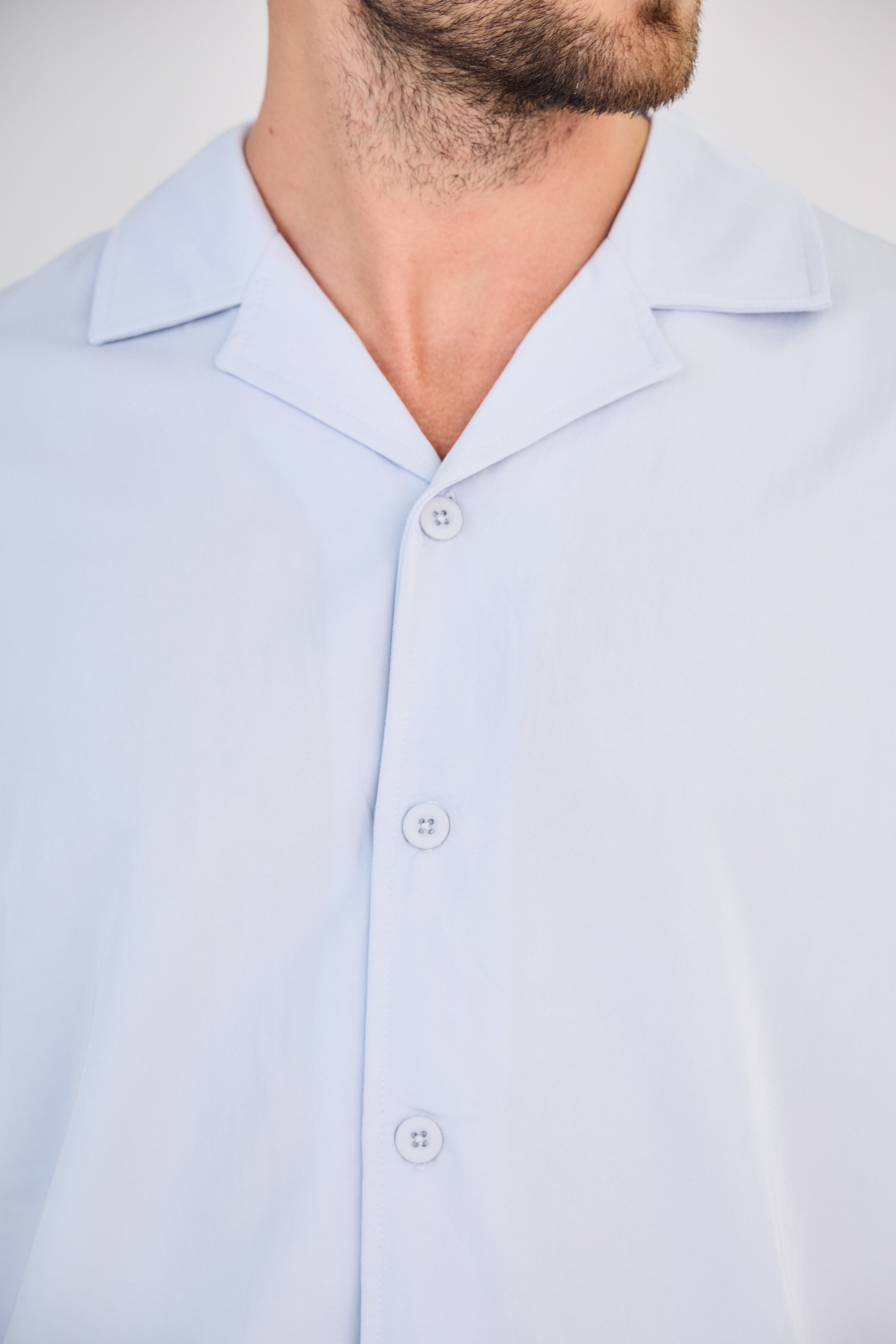 Ensemble Fluide Chemise & Short - Bleu Clair